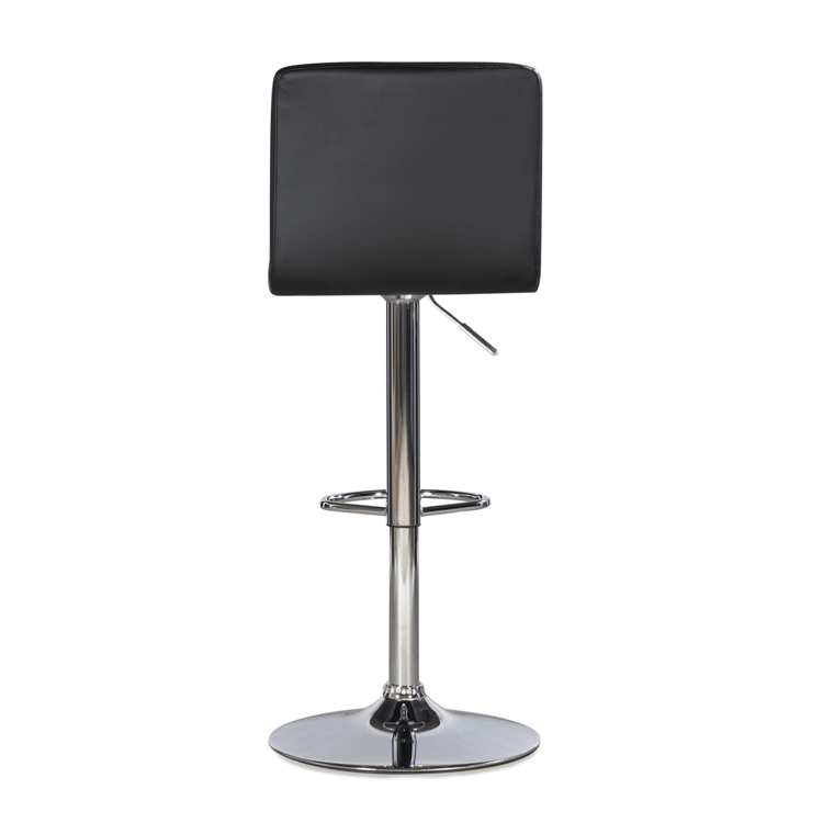 Linon Home Decor Brandt Black Faux Leather Adjustable Barstool