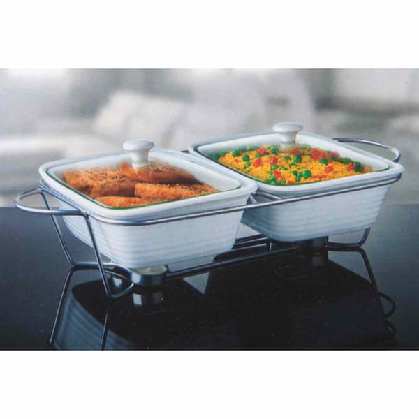 Godinger Gatherings Two 1qt. Rectangular Bakers - image 