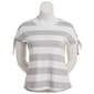 Womens Tru Self Tie Dolman Sleeve Stripe w/Button Back Blouse - image 2