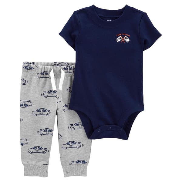 Baby Boy &#40;NB-24M&#41; Carters&#40;R&#41; Race Car Bodysuit & Pants Set - image 
