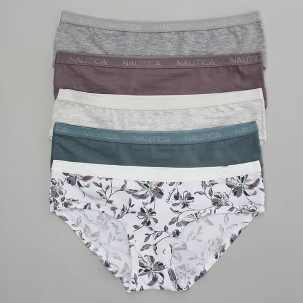 Womens Nautica 5pk. Hipster Panties with Logo - NT9915-5PKCW - image 