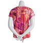 Plus Size OneWorld Short Sleeve Tropical Tie Front Tee - image 2