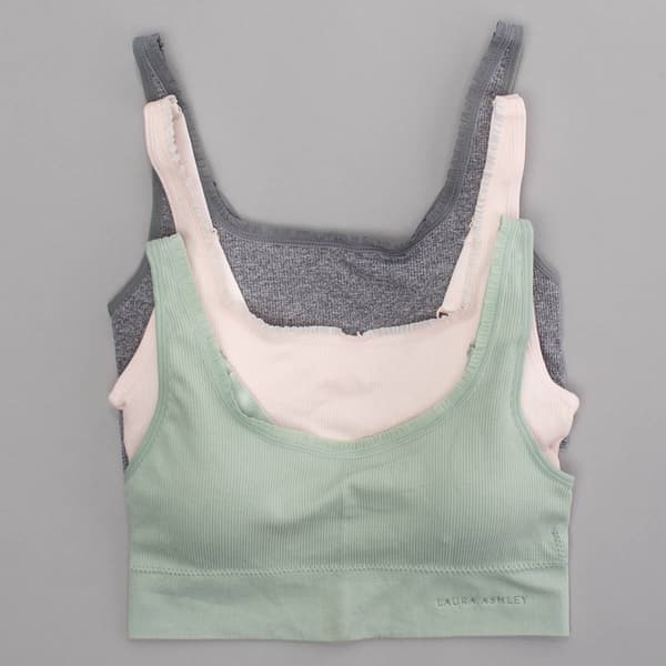 Womens Laura Ashley&#40;R&#41; 3pk. Ribbed Seamless Bralettes - LS8533-3PKA - image 