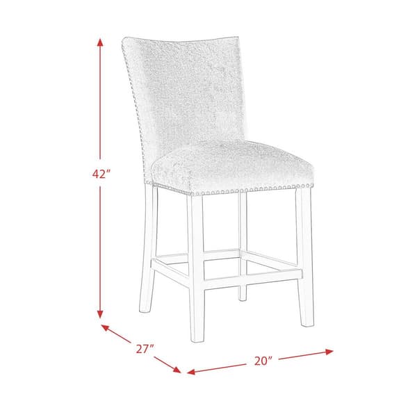 Elements Francesca Grey Velvet Counter Height Chair Set