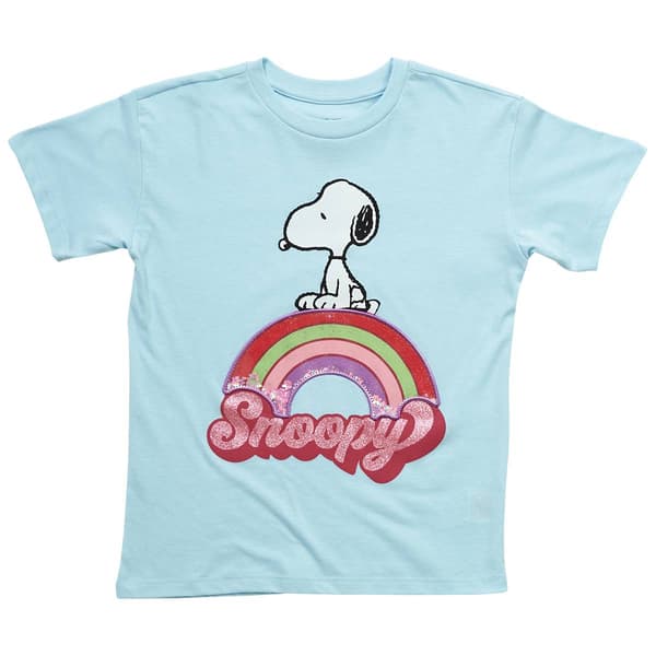 Girls &#40;7-16&#41; Peanuts&#40;tm&#41; Snoopy Rainbow Confetti Bubble Tee - image 
