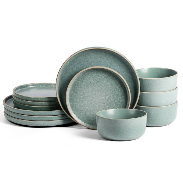 Earth & Clay Amber 12-Piece Stoneware Dinnerware Set - image 