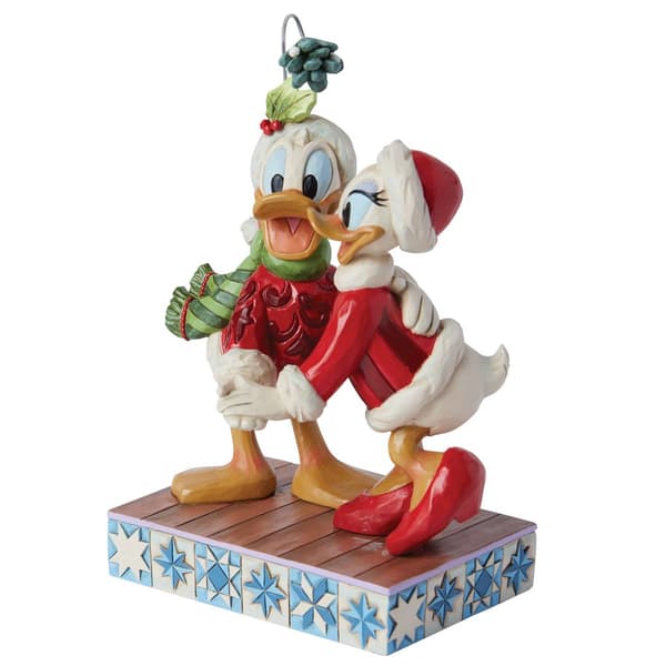 Jim Shore Disney Donald & Daisy Mistletoe Christmas Figurine