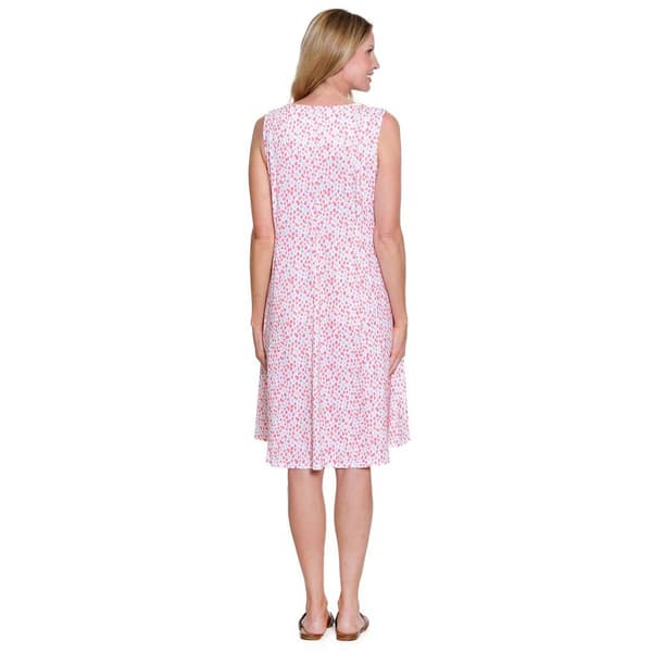 Womens Multiples Sleeveless Watercolor Dot Shift Dress