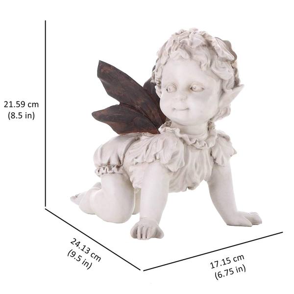 Hi-Line Gift Baby Fairy Crawling Garden Statue