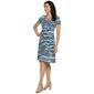 Petite Sami &amp; Jo Short Sleeve Seam Wavy Stripe A-Line Dress - image 3