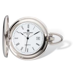 Mens Charles Hubert White Dial Pocket Watch