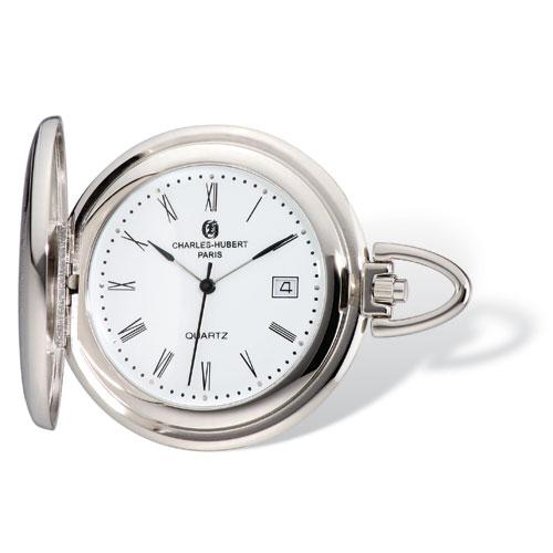 Mens Charles Hubert White Dial Pocket Watch