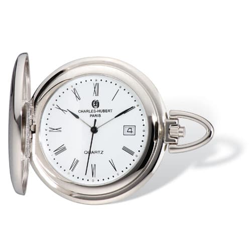 Mens Charles Hubert White Dial Pocket Watch