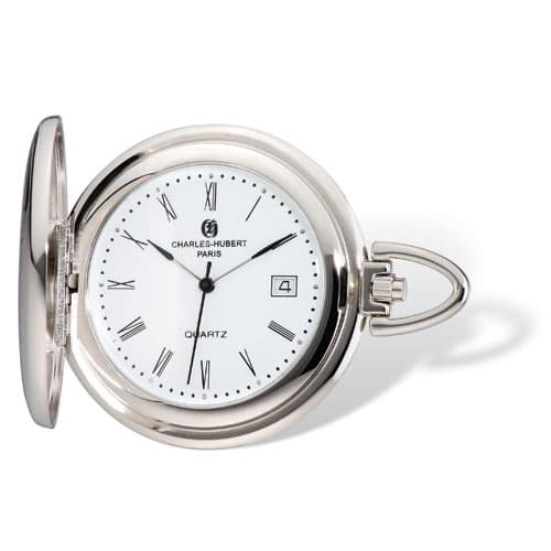 Mens Charles Hubert White Dial Pocket Watch - image 