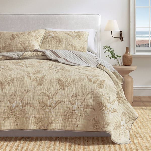 FreshFolds Mendocino 3pc. Reversible Tropical Floral Quilt Set