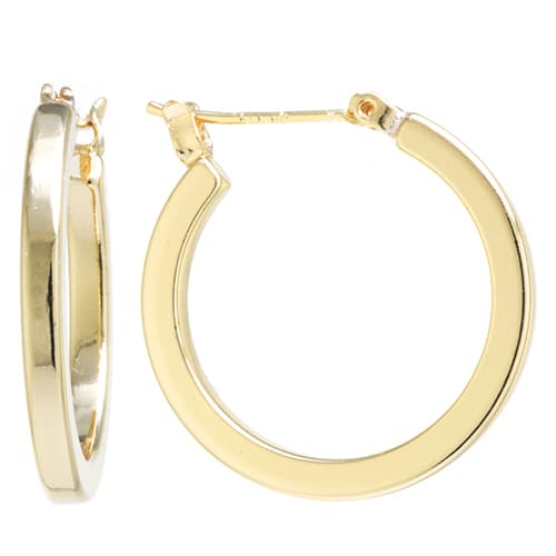 Gold over Fine Silver Plated 26mm Hoop Earrings - image 
