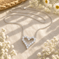 Saffron 0.5ctw. Moissanite Diamond Open Heart Pendant Necklace - image 4