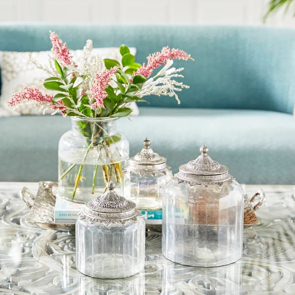9th & Pike® Cylindrical Clear Glass Canisters - Set of 3