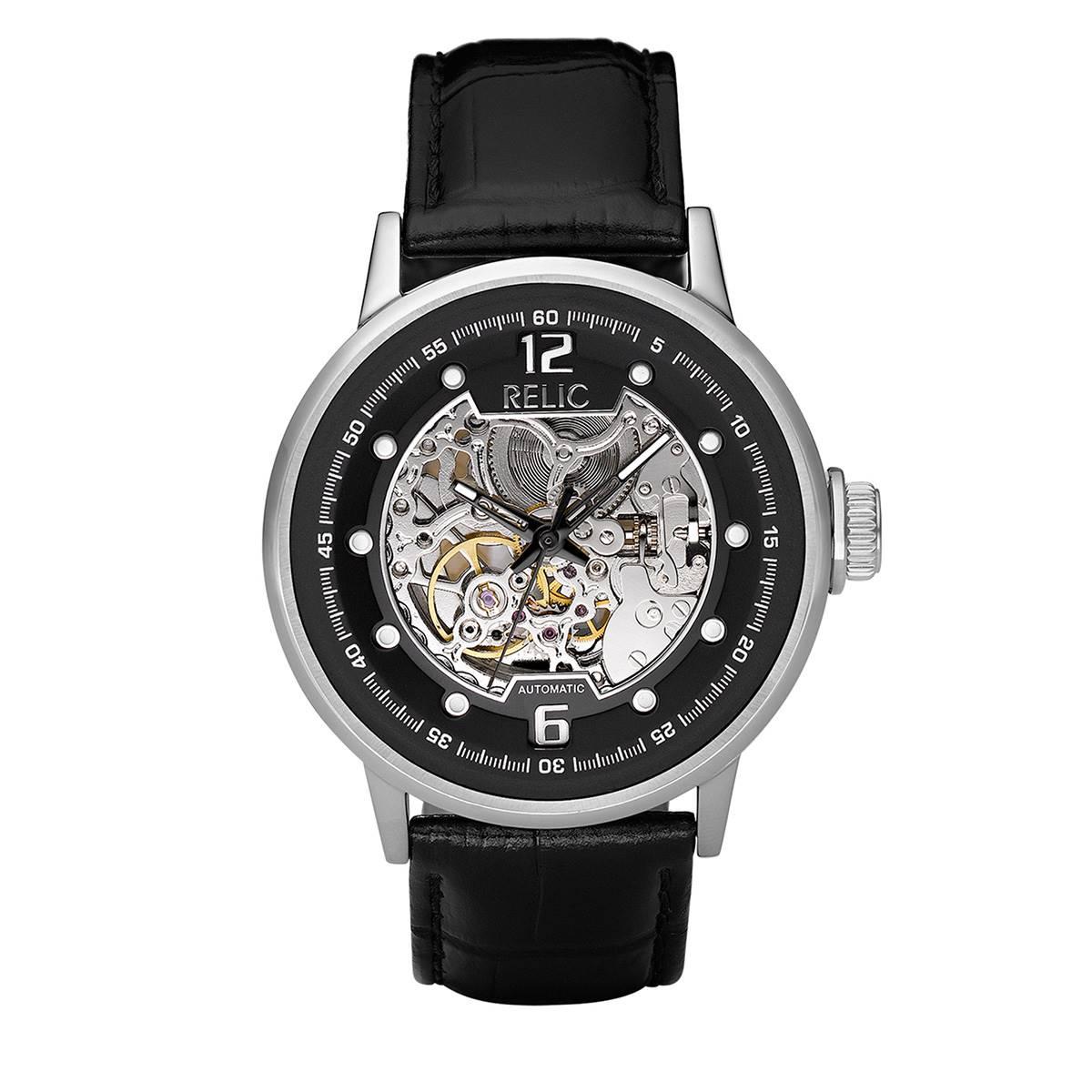 Mens RELIC by Fossil Damon Black Strap Automatic Watch -...