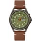 Mens Caravelle Gunmetal IP Stainless Olive Dial Watch - 45C119 - image 1