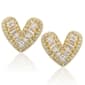 14kt. Gold Plated Baguette Heart Stud Earrings - image 1