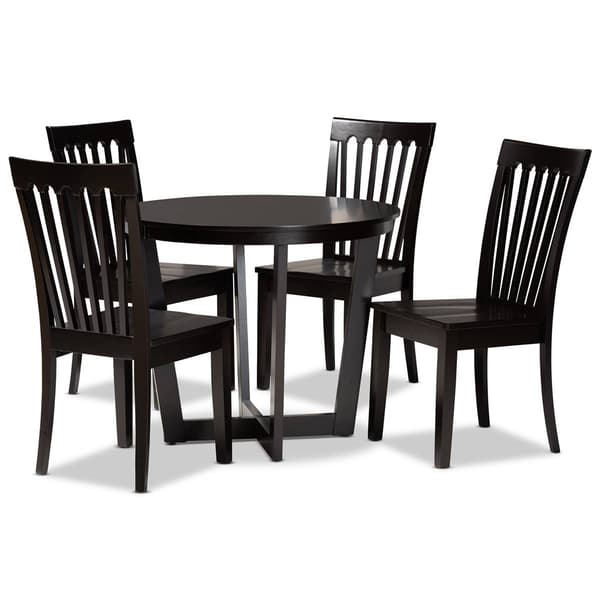 Baxton Studio Sasa Dark Brown Wood 5pc. Dining Set