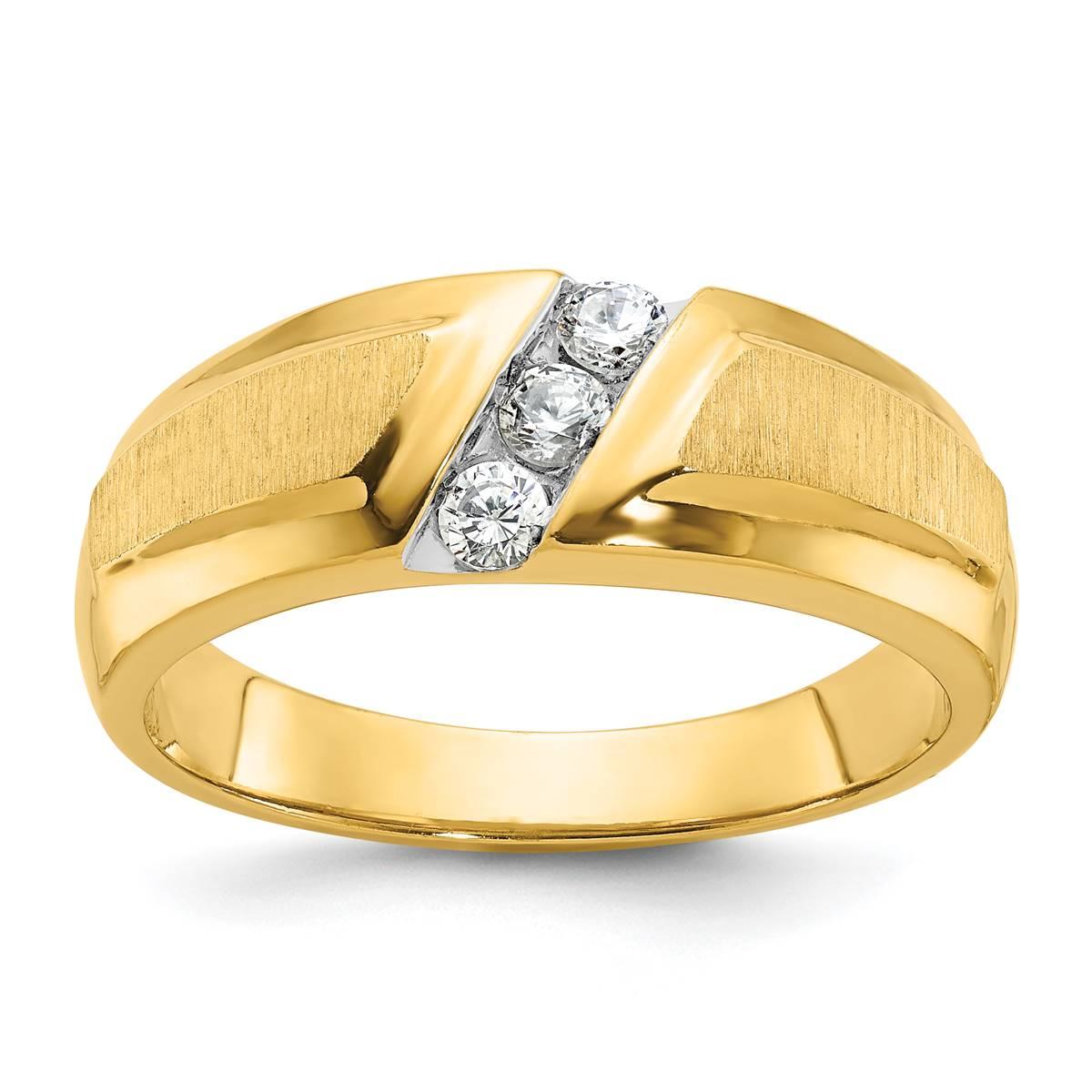 Mens Gentlemens Classics(tm) 14kt Gold Polished 1/4ct. Diamond Ring