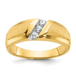 Mens Gentlemens Classics&#40;tm&#41; 14kt Gold Polished 1/4ct. Diamond Ring