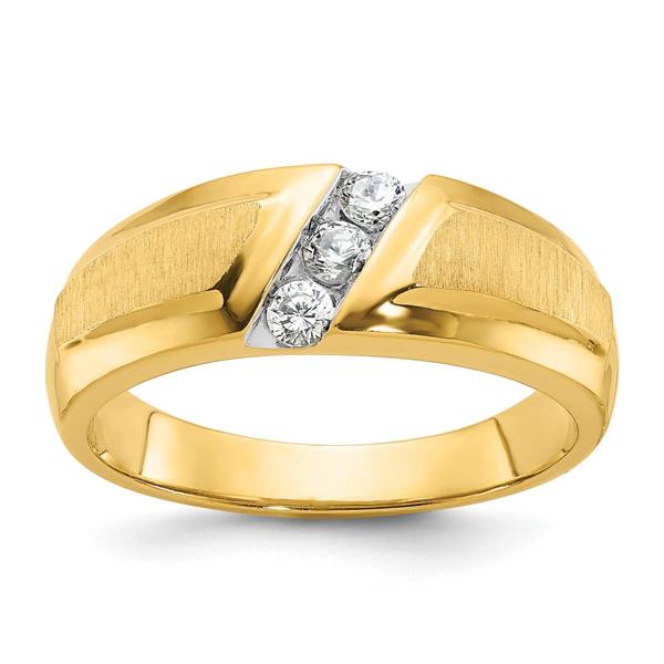 Mens Gentlemens Classics(tm) 14kt Gold Polished 1/4ct. Diamond Ring - image 