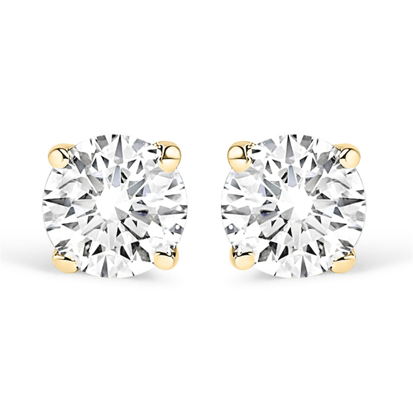 Haus of Brilliance Gold Lab Grown Diamond Solitaire Stud Earrings