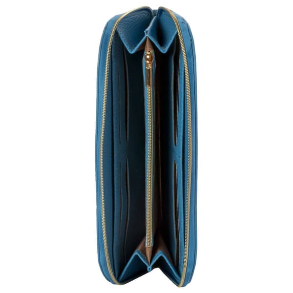 Womens Buxton Dome Solid Zip-Around Wallet