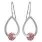 Silver-Tone Rose Fireball Teardrop Earrings - image 1