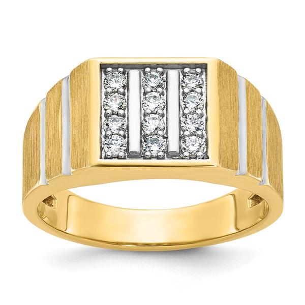 Mens Gentlemens Classics(tm) 14kt. Gold Vertical Diamonds Ring - image 