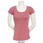 Juniors Aveto Cap Sleeve Scoop Neck Solid Jersey Knit Tee - image 2
