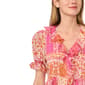 Womens Cece Short Sleeve V Neck Ruffle Front Patchwork Blouse - image 3