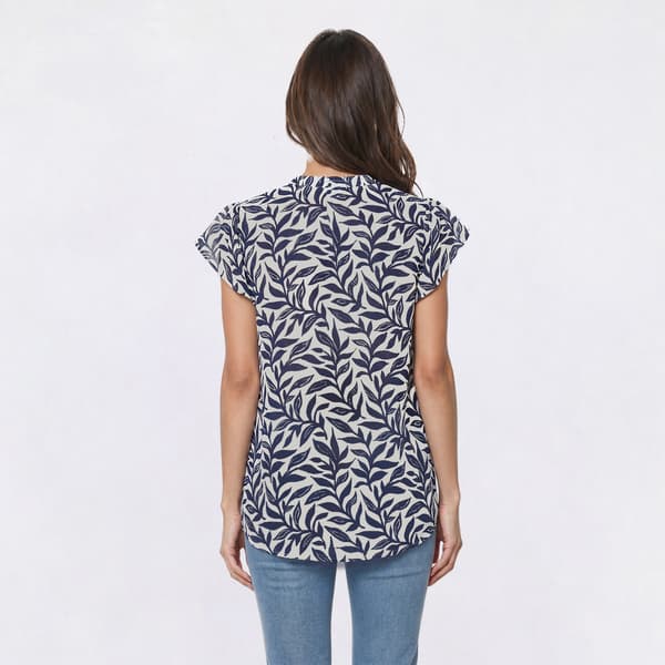 Petite Preswick & Moore® Ruffle Sleeve Vine Blouse