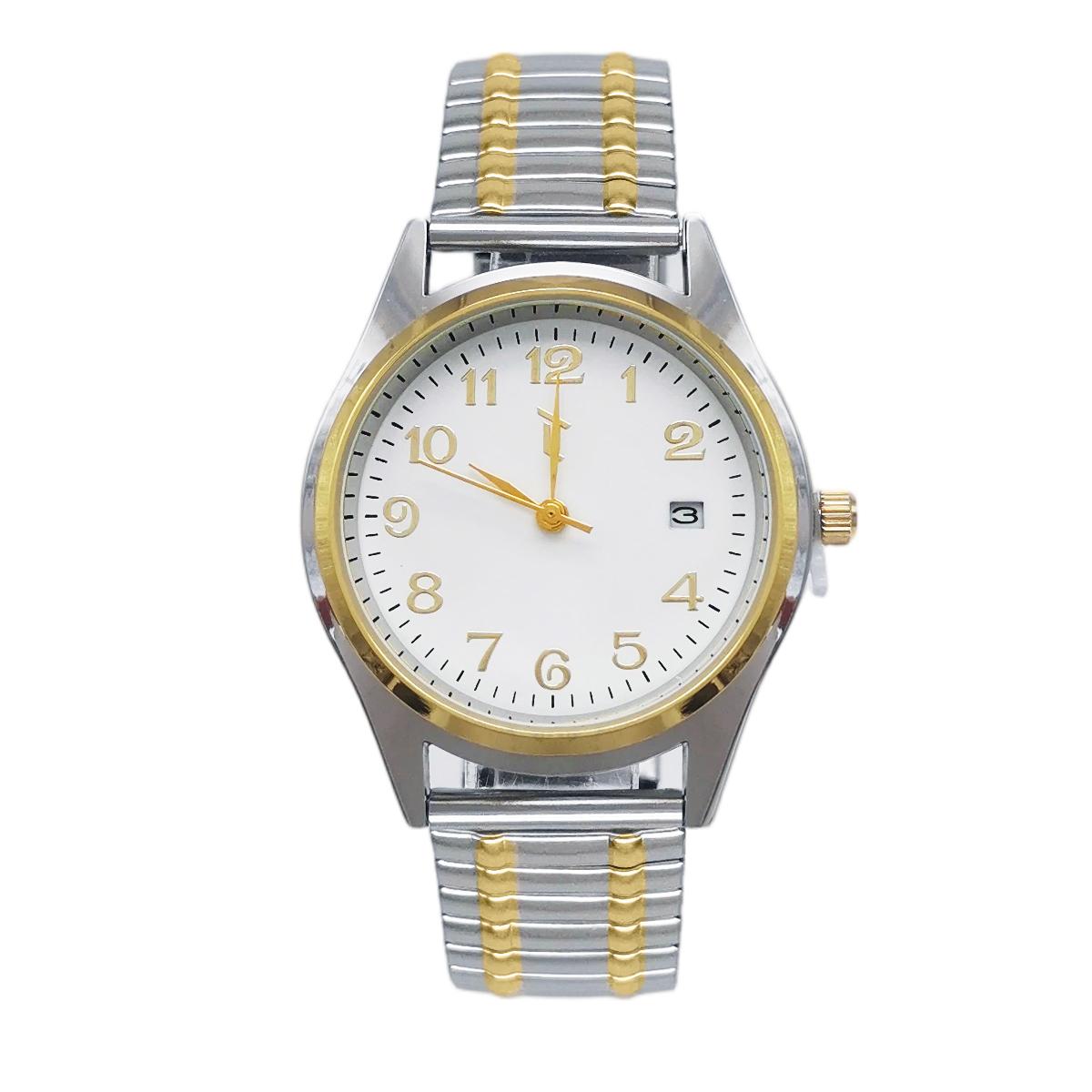 Mens 36mm Two-Tone Case & Stretch Bracelet Watch - MWLTBV-14
