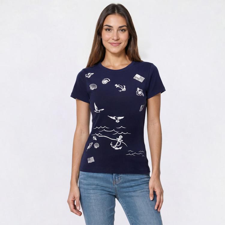 Petite Architect(R) Short Sleeve Summer Icons Coastal Tee