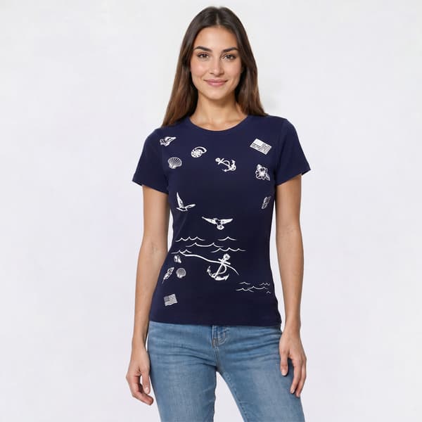 Petite Architect(R) Short Sleeve Summer Icons Coastal Tee - image 