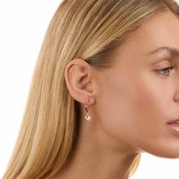 Athra 14kt. Gold over Brass 6mm Round Bezel Leverback Earrings