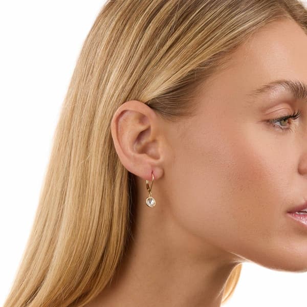 Athra 14kt. Gold over Brass 6mm Round Bezel Leverback Earrings