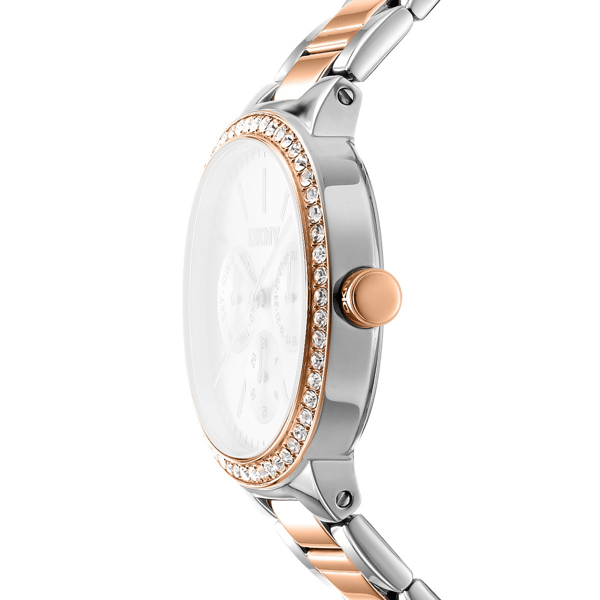 Womens DKNY Two-Tone Rose Gold Multifunction Watch-DK1L084M0095