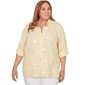 Plus Size Alfred Dunner Out Of The Blue Embroidered Daisy Blouse - image 1