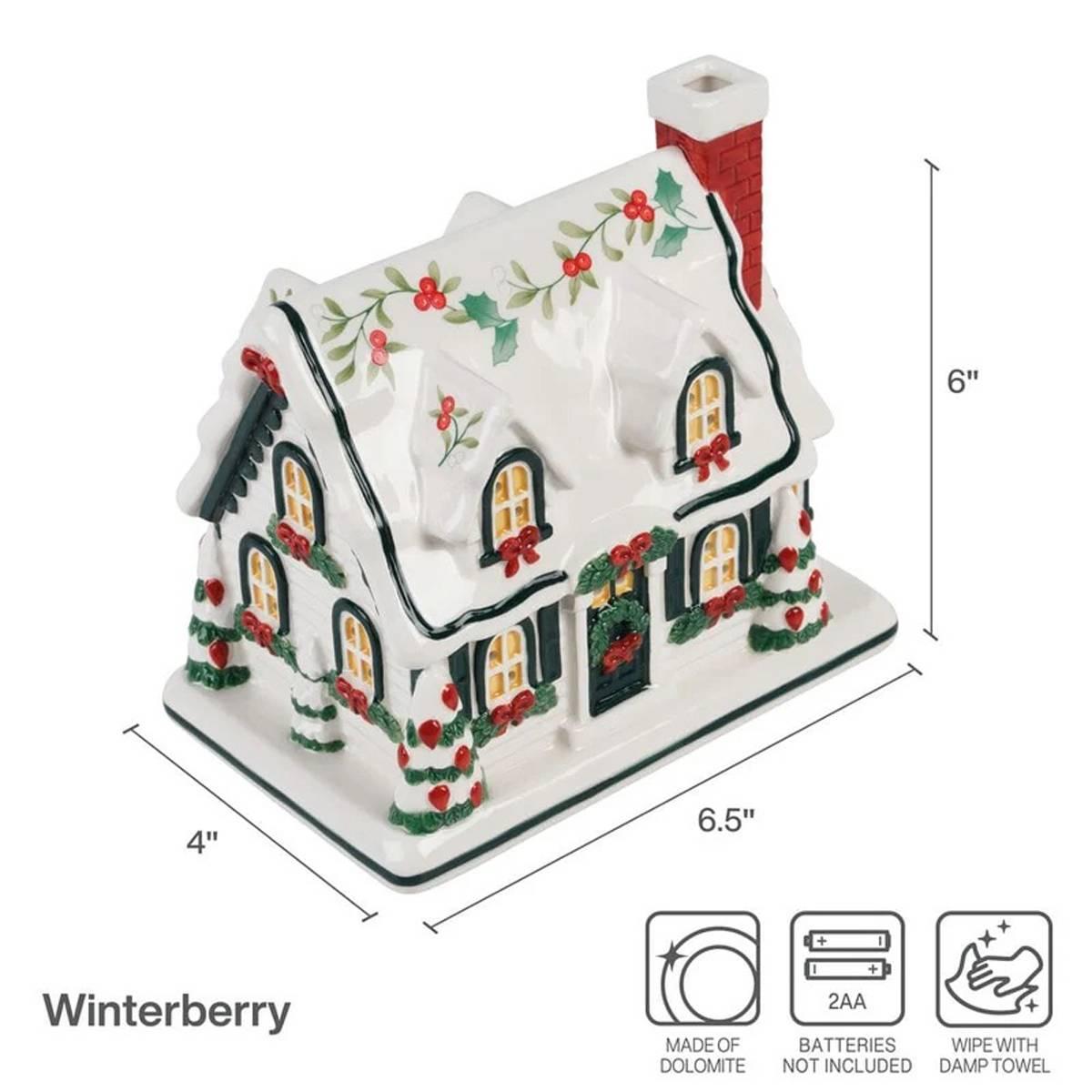 Pfaltzgraff® Winterberry Village House with LED Light