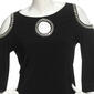 MSK Cold Shoulder Rhinestone Trim Keyhole Blouse - image 3