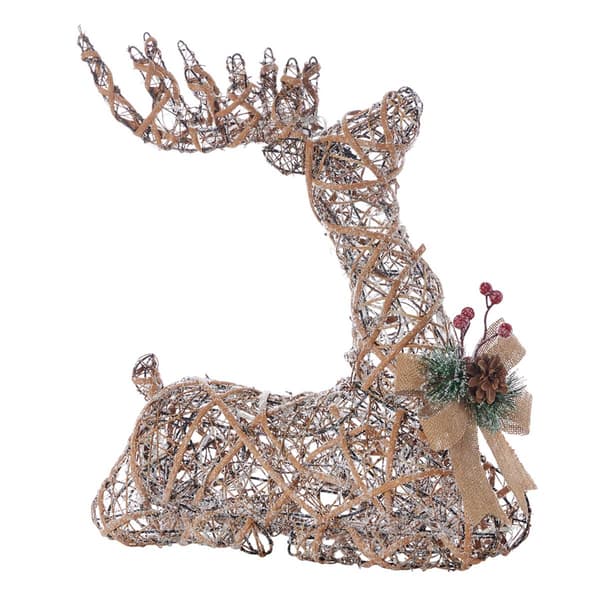 Seasonal LLC 32in. Natural Rattan Sitting Reindeer