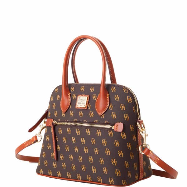 Dooney & Bourke Domed Satchel with Logo Print