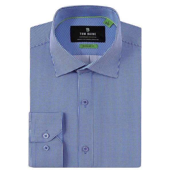 Mens Tom Baine Striped Performance Dress Shirt - Blue - image 