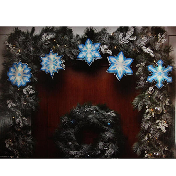 Impact 4.5ft. Blue & White Snowflake Christmas Light Garland