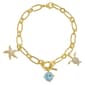 Gianni Argento Gold Plated & Blue Topaz Sealife Charm Bracelet - image 1